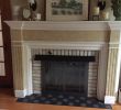 Fireplace Mantels San Diego Awesome Stencil Over Black Tile Just to Jazz Up the Fireplace