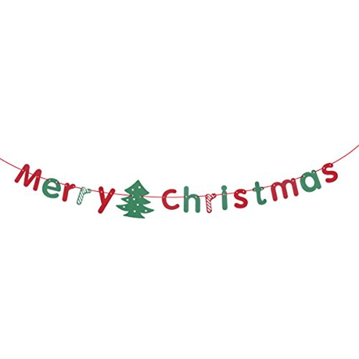 BESTOYARD Merry Christmas Garland Banner Bunting Banners 0dcbe0dfbc8850a2761cf93d3f79f284
