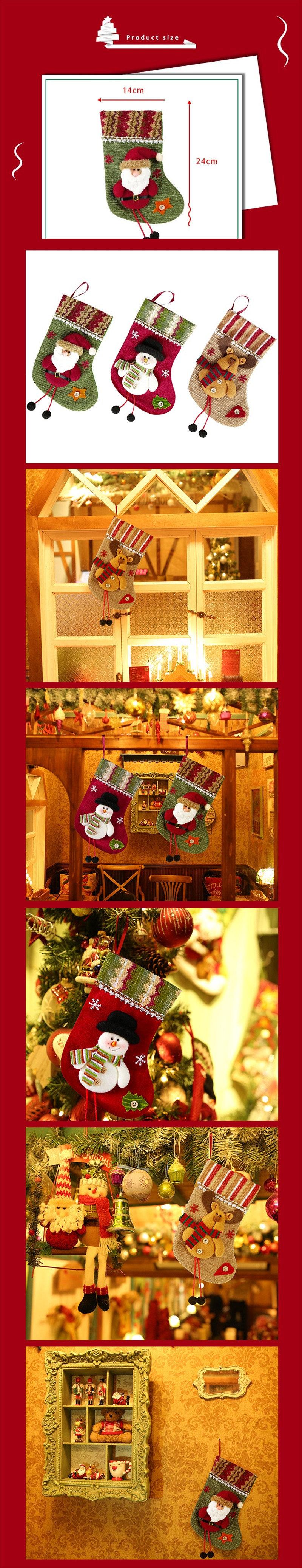 Christmas Stocking Decoration Ornaments Cartoon Santa Claus Snowman Socks Christmas Decorations For Home Fireplace 11 Styles Glass Christmas rBVaR1vugLeAfY eAA3kahwXou0309