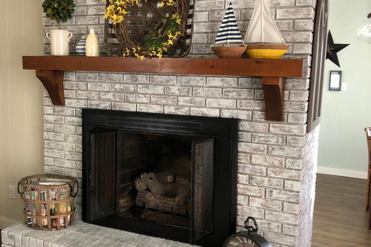 Fireplace Refacing Kits Elegant Painted Brick Fireplace Sw Pure White Over Dark Red Brick