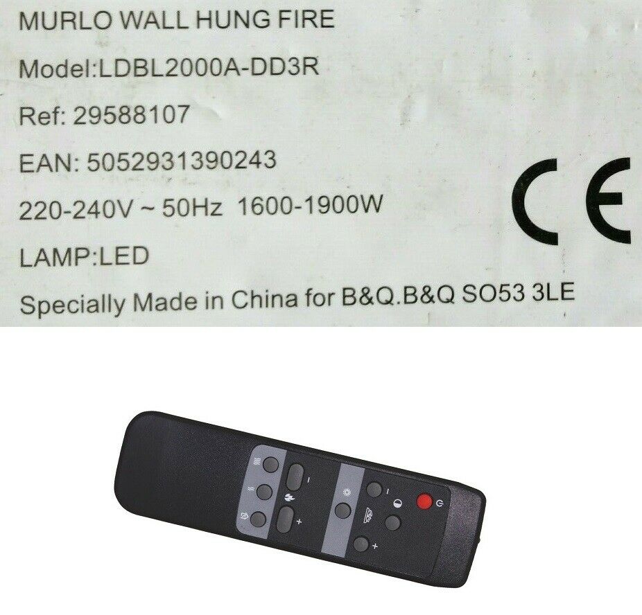 Fireplace Remote Control Replacement Luxury B&q Blyss Murlo & Carolina Black Led Electric Fire New Remote Control Unit