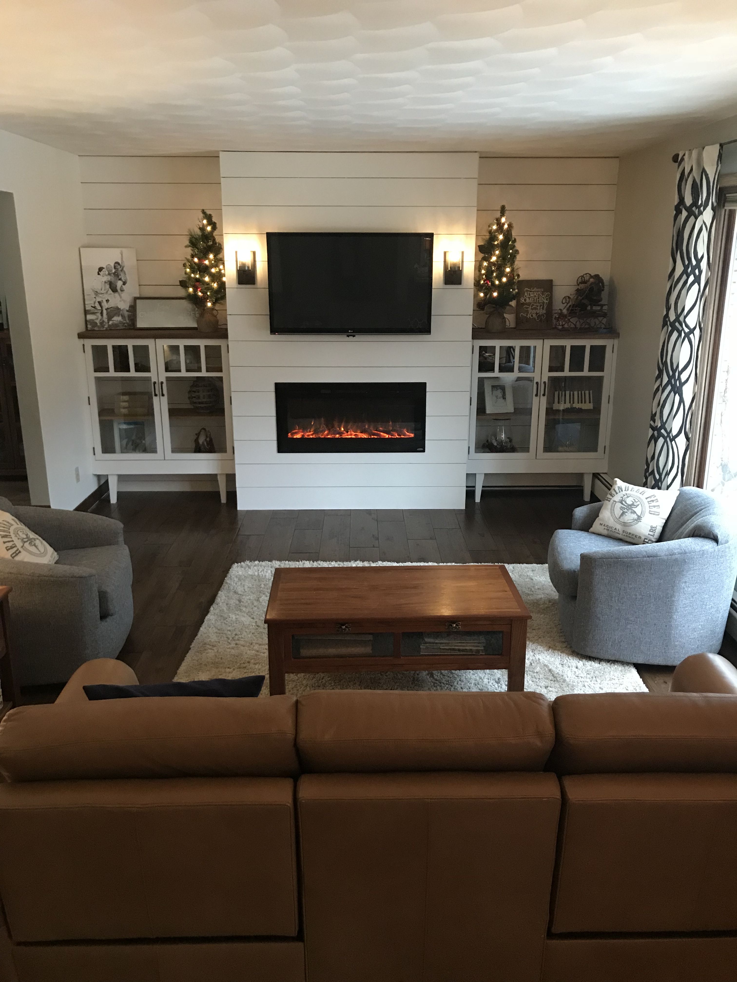 Fireplace Restoration Elegant Built In Cabinets with Shiplap Fireplace