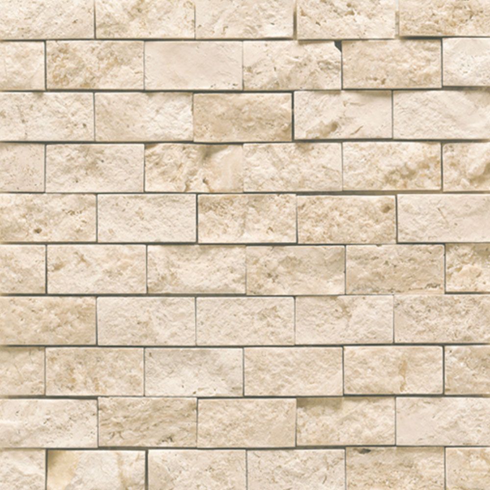 Fireplace Rock Tile New Daltile Travertine Natural Stone Mosaic Split Face Baja