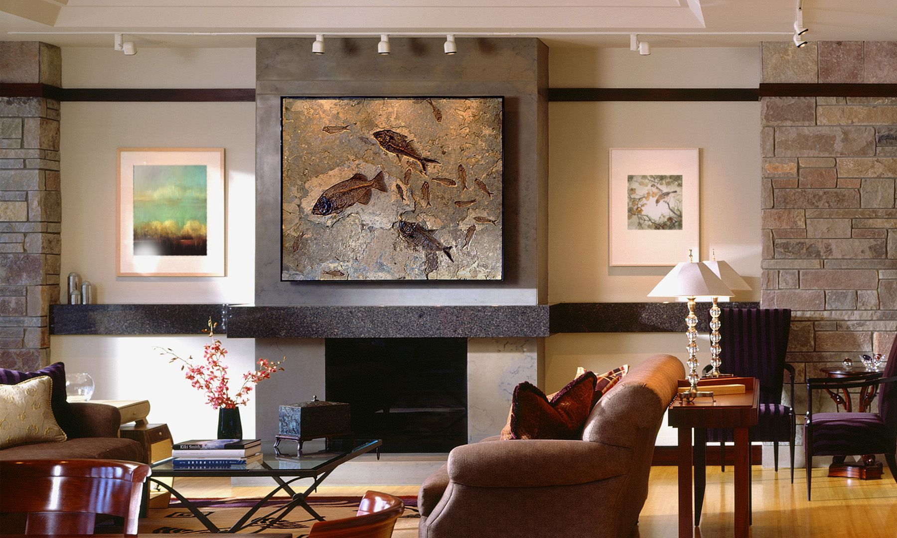 Fireplace Rock Wall Elegant Fish Fossil Wall Art Furniture and Custom Interiors