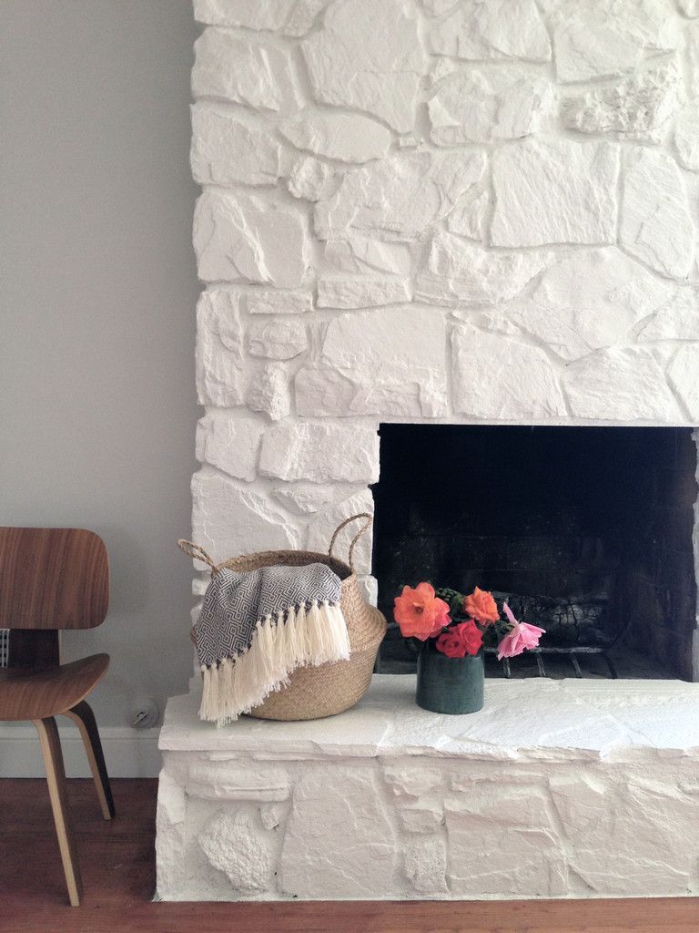 Fireplace Rock Wall Lovely How to Painting the Stone Fireplace White Diy