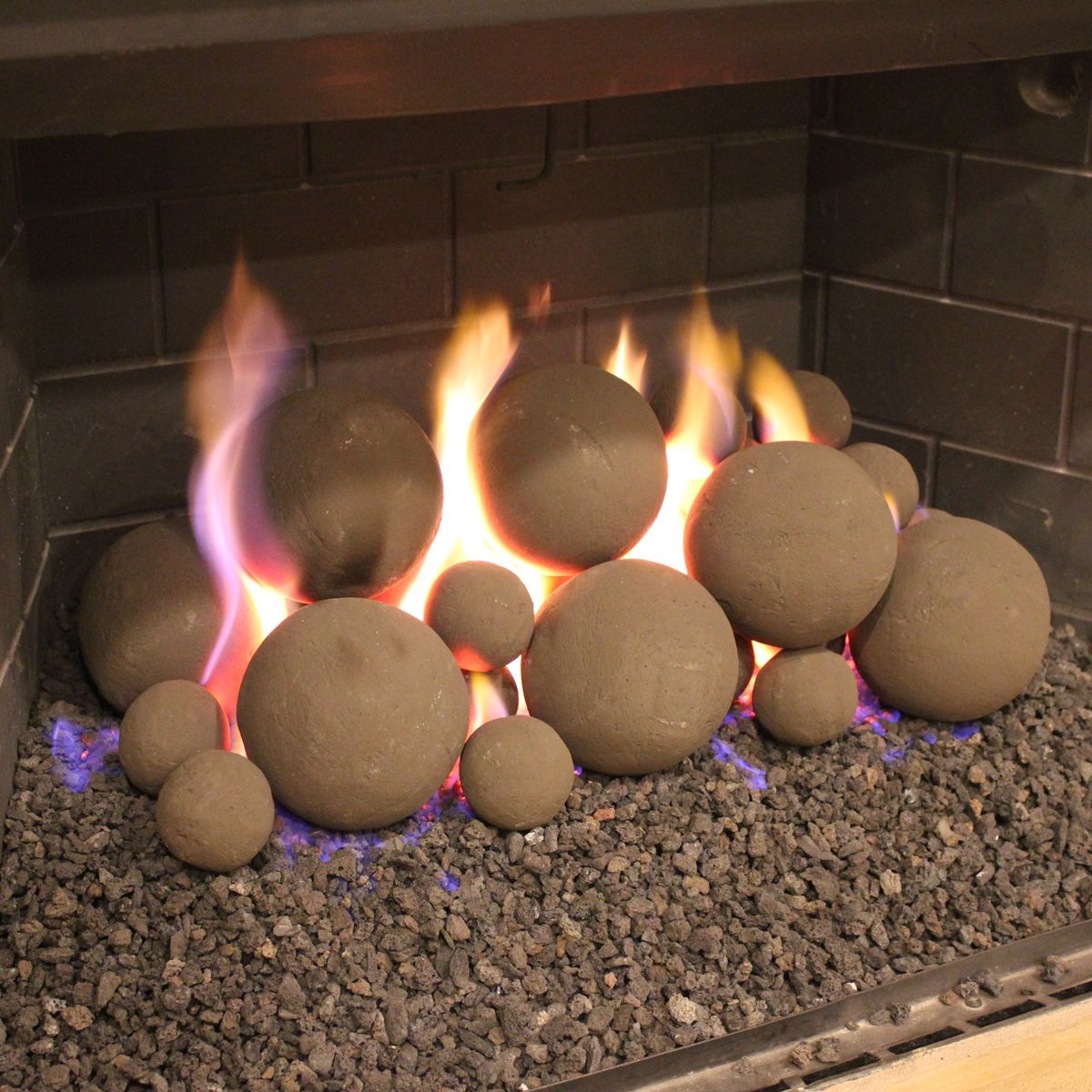 Fireplace Rocks for Gas Fireplace Awesome American Fireglass Uniform Fire Ball 4 Inch 57 Piece Set