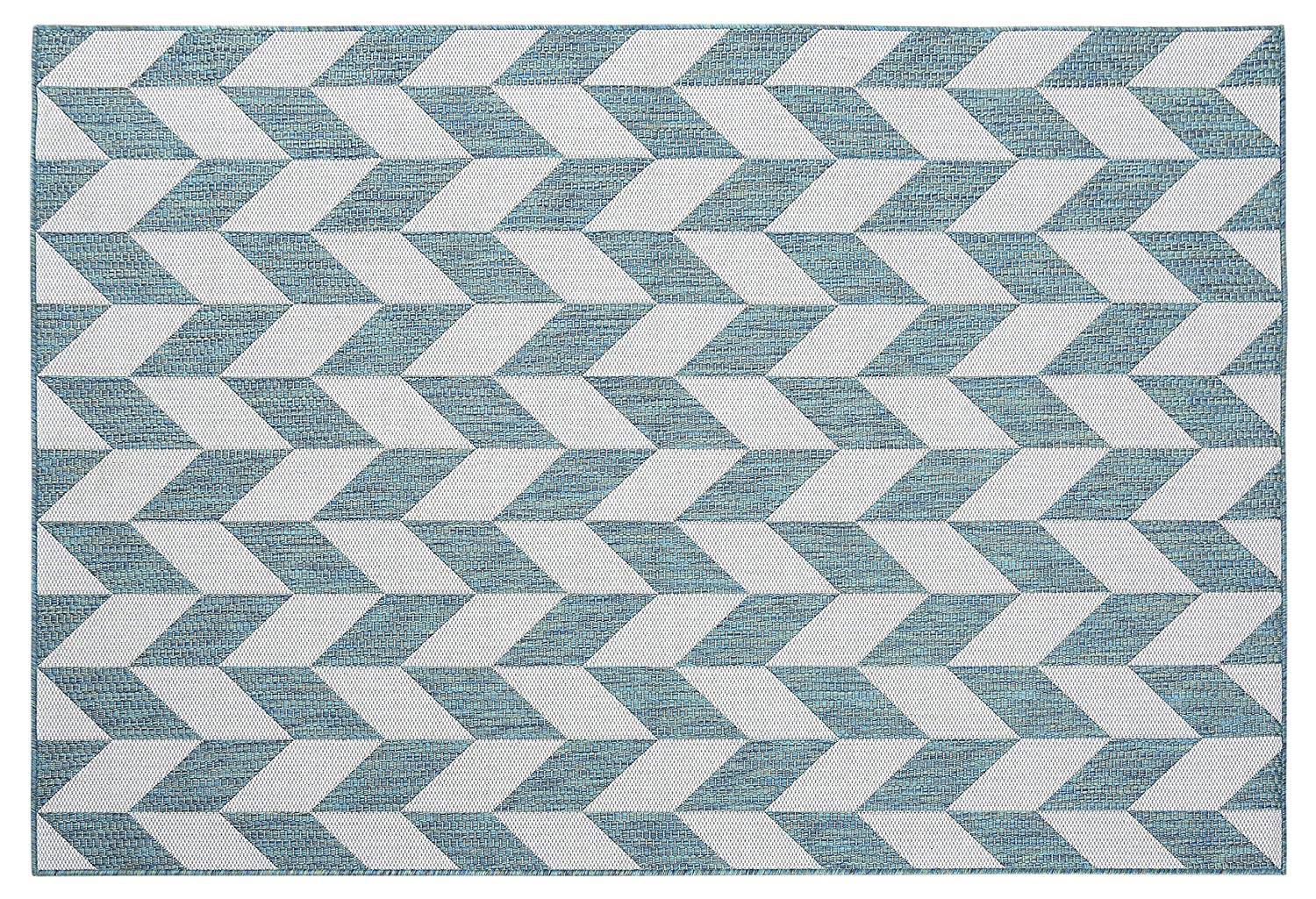 PRIYATE Florida Collection All Weather Indoor Outdoor Geometric Triangle Rug for Living Room Bedroom and Dining Room 5 3" x 7 6” Ocean A1XOqHTSlwL SL1500