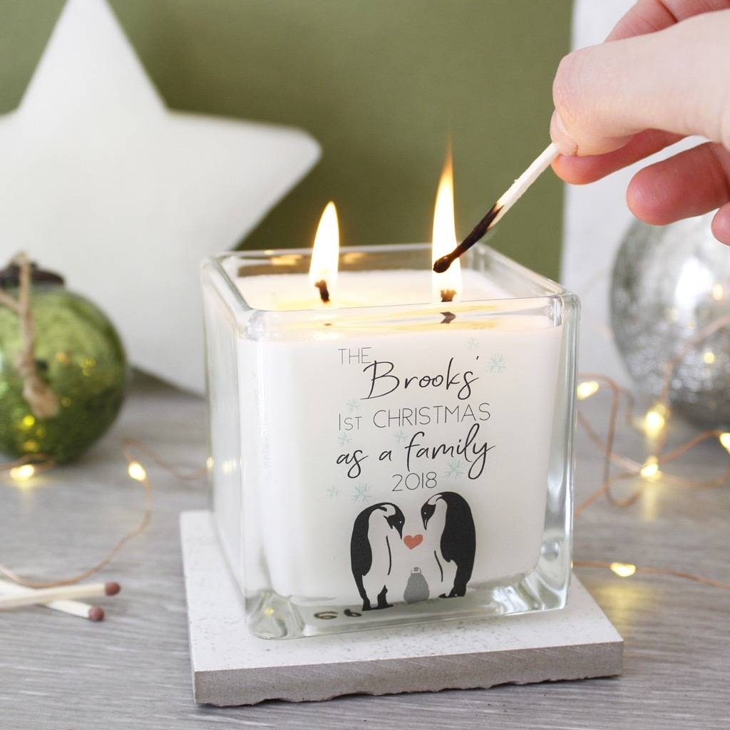 Fireplace Scent Best Of First Family Christmas Penguin Scented Square Candle