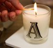 Fireplace Scent Elegant Hand Poured Alphabet Scented Candle