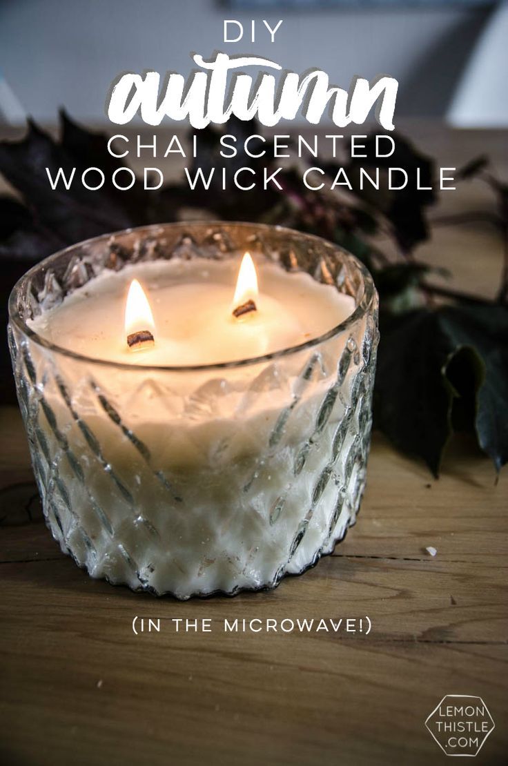 Fireplace Scent Lovely Chai Scented Wood Wick Candle In the Microwave