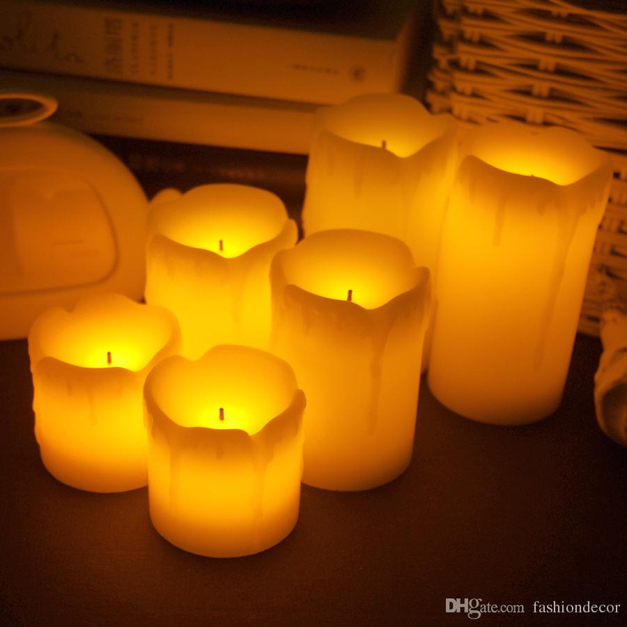 Fireplace Scent Lovely Flameless Electronic Led Candles Lamp Cylindrical Flickering Yellow Led Tea Light Wedding Party Decoration Gifts New Buy Line Candles Buy Scented