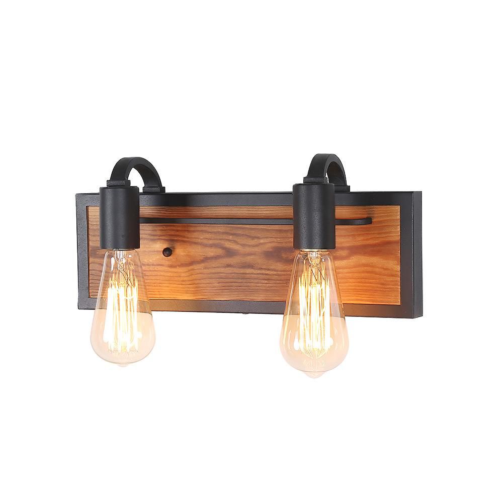 Fireplace Sconce Lighting Inspirational Lnc 2 Light Black Rustic Vanity Lighting Wood Wall Sconce