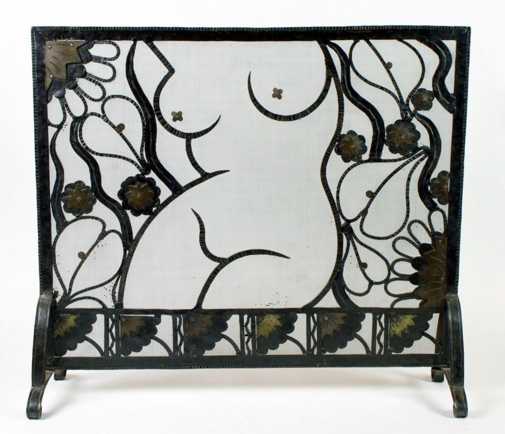 Fireplace Screen and tools Awesome Art Nouveau 1920s Gorgeous “nude Female ” Iron Fireplace