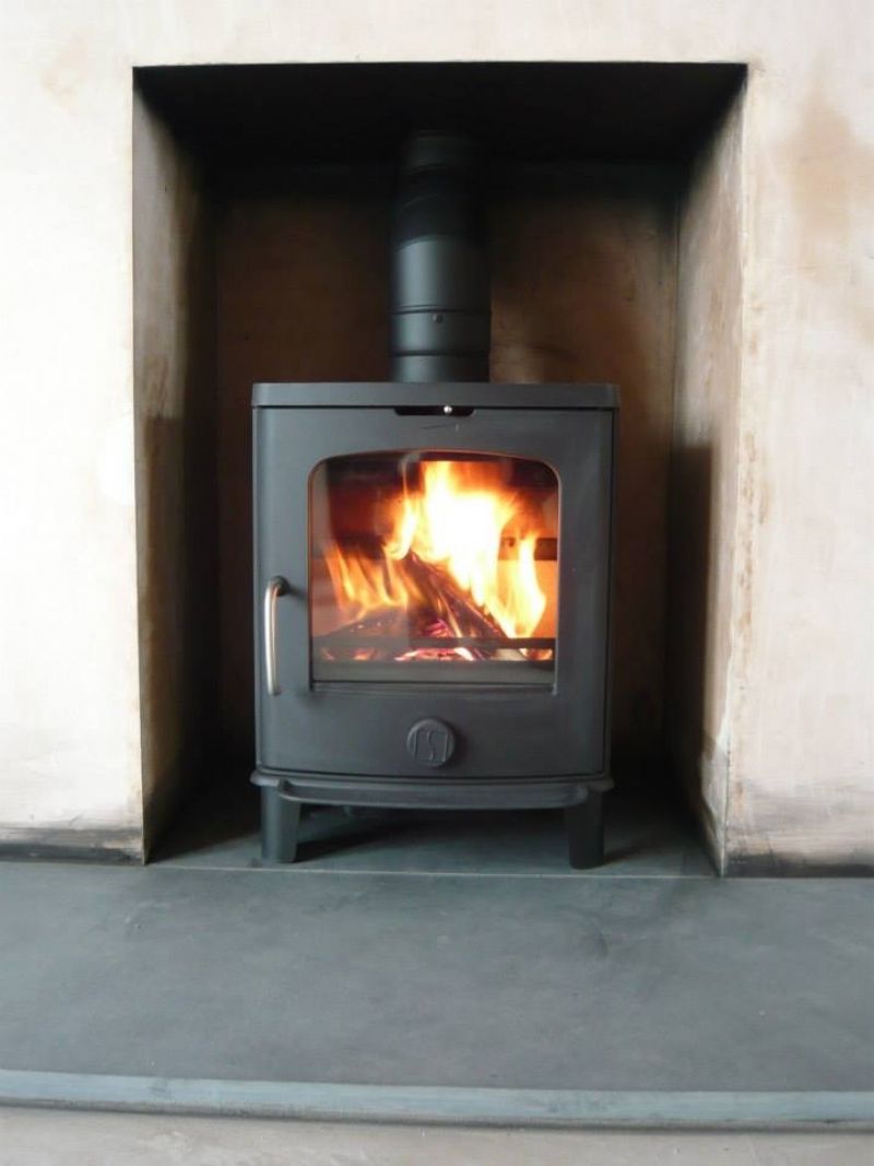 Fireplace Slate Lovely Scan andersen Woodburner In A Newly Plastered Fireplace