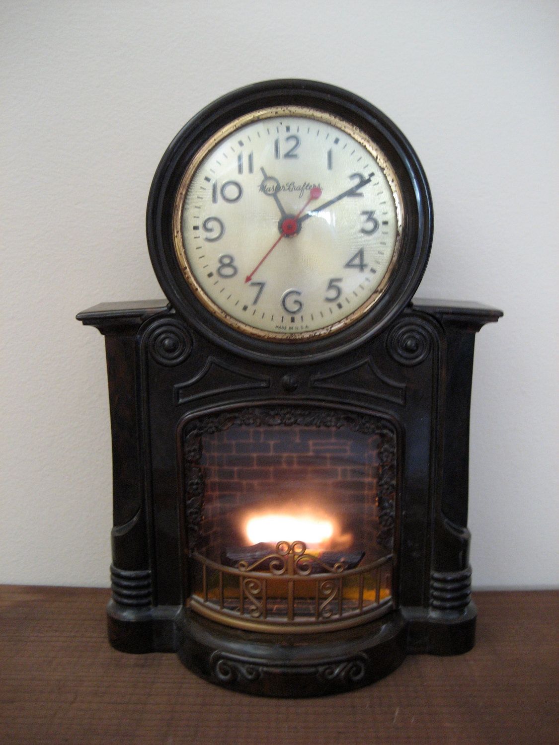 Fireplace Stuff Unique Vintage Mastercrafters Animated Fireplace Clock 1950s