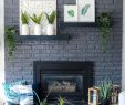 Fireplace Summer Cover Elegant Simple White & Green Summer Mantel Decor with Free