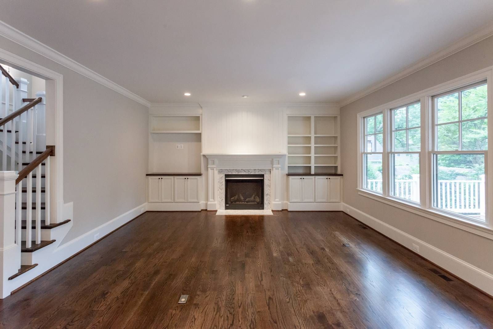 Fireplace Surround Cabinets Beautiful Open Concept Family Room with Built In Cabinets and Tile