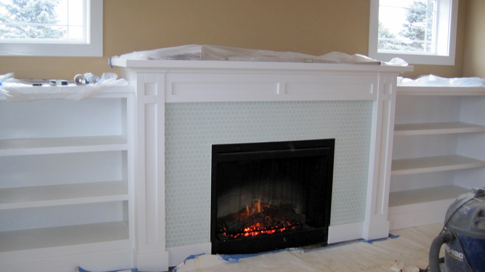 craftsman fireplace and built in shelves JPG