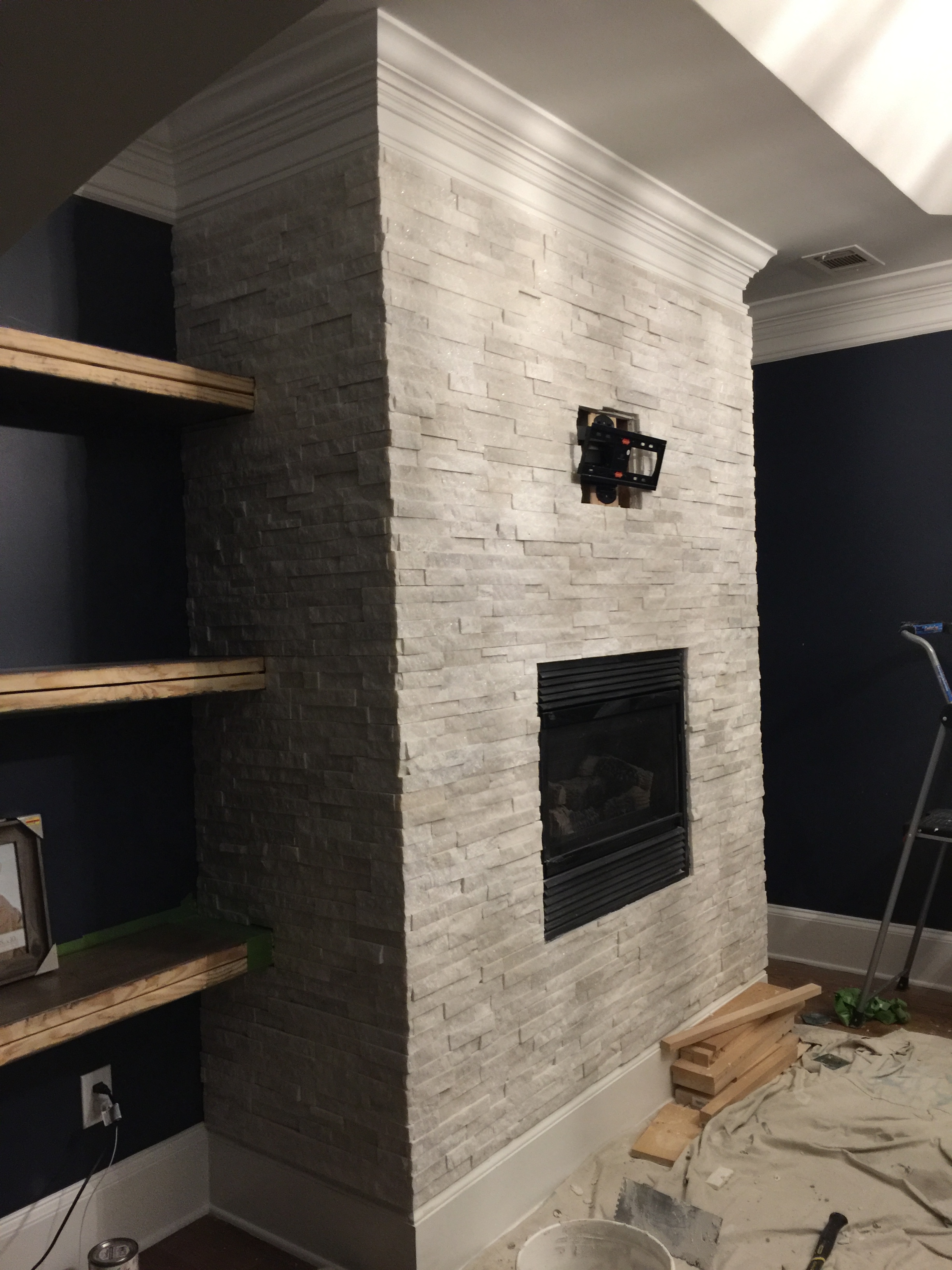 Fireplace Tile Ideas Modern Beautiful Tiling A Stacked Stone Fireplace Surround Bower Power