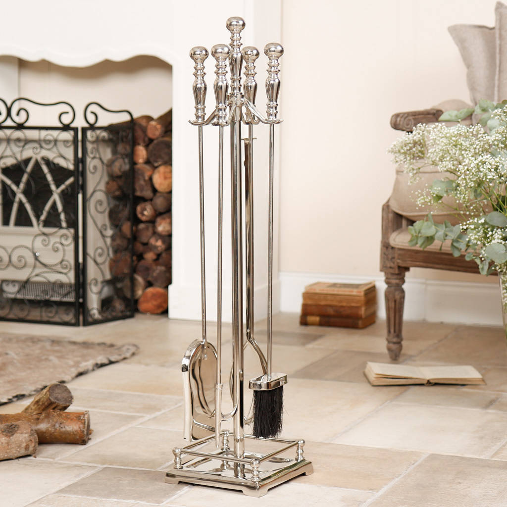 Fireplace tongs Inspirational Greenwich Mirrored Traditional Fireside Panion Set