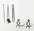 Fireplace tool Holder Elegant Jean Roy¨re 1902 1981 Paire De Chents Et Garniture De