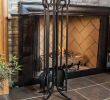 Fireplace tool Set with Log Holder Elegant Wood Stove tools tool Sets Fireplace tool Set