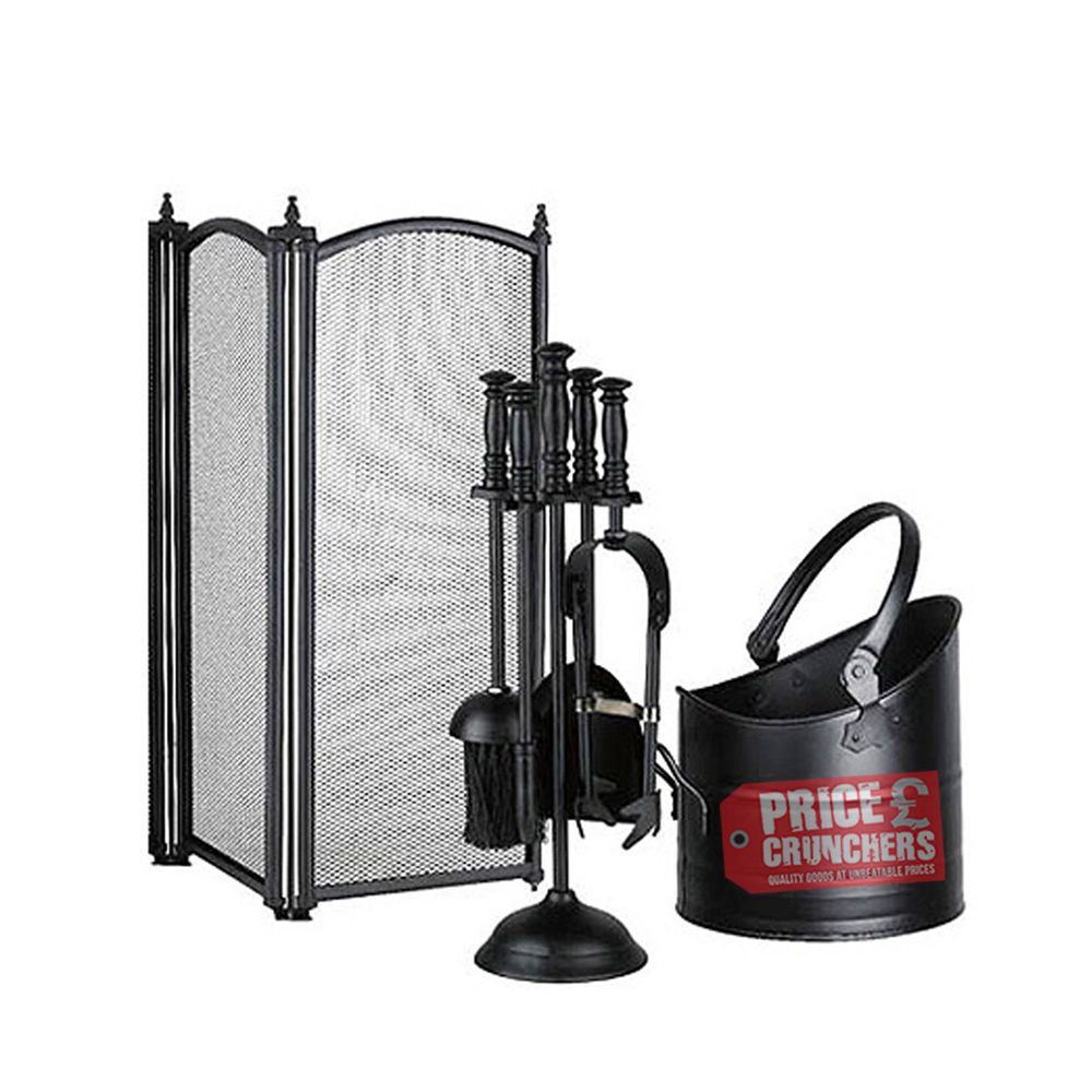 Crafters Fireplace panion Tool Set Black Coal Scuttle Hod a20d996eb72baa78edcd642d73dd3141