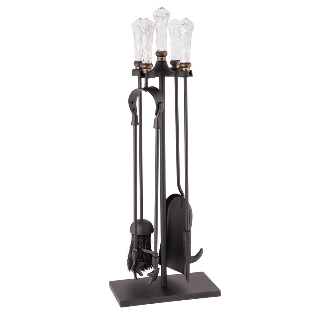 Marseille Fire Side Tools panion Set original glass handled fire side panion set