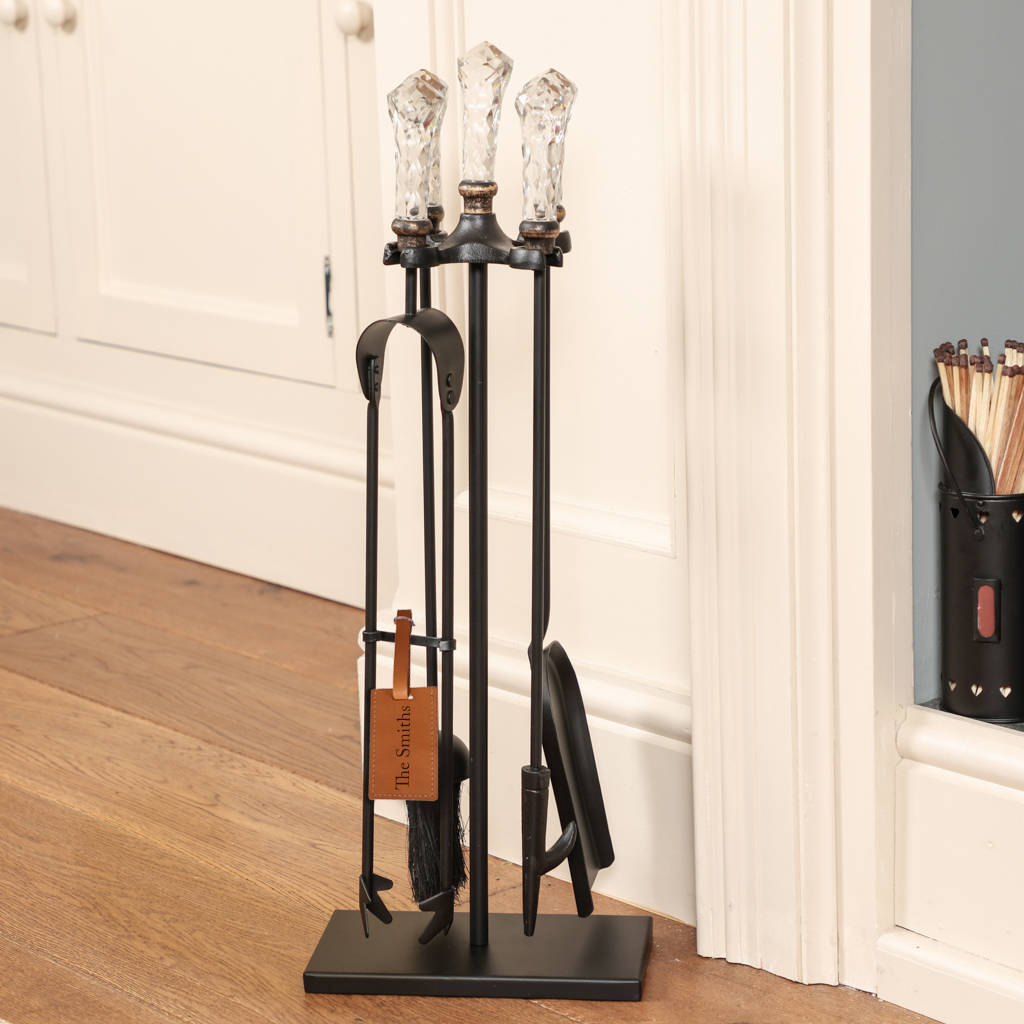 Marseille Fire Side Tools panion Set original glass handled fire side panion set