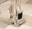 Fireplace tool Stand New Greenwich Mirrored Traditional Fireside Panion Set