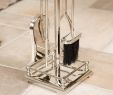 Fireplace tool Stand New Greenwich Mirrored Traditional Fireside Panion Set