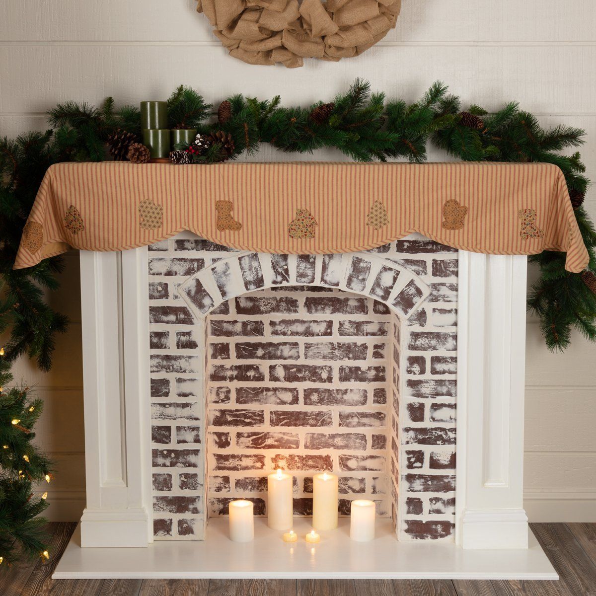 Fireplace topper Fresh Cookie Cutter Mantel Scarf 14×72 Products