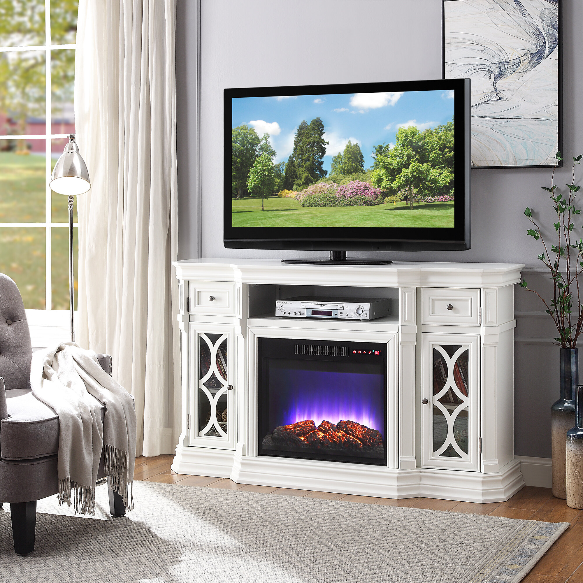 Amaia TV Stand for TVs up to 65" with Fireplace amaia tv stand for tvs up to 65 with fireplace
