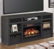 Fireplace with soundbar Elegant Fabio Flames Greatlin 64" Tv Stand In Black Walnut