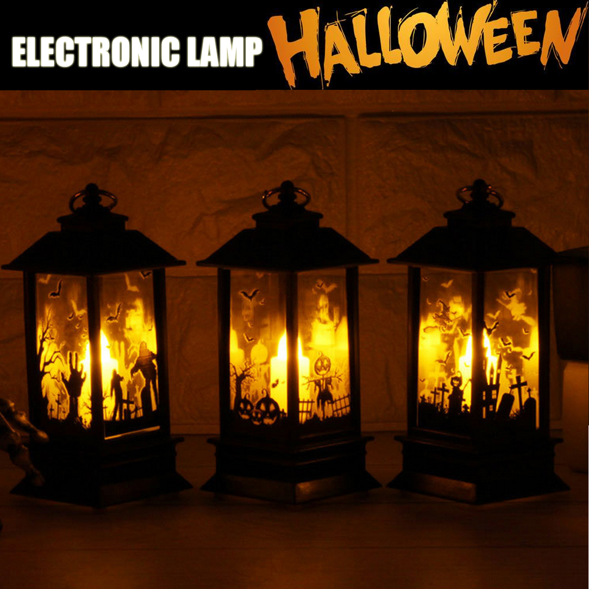 Fireplace with soundbar Elegant Hallowen Flame Lamp Electronic Led Candle Light Party Decorations