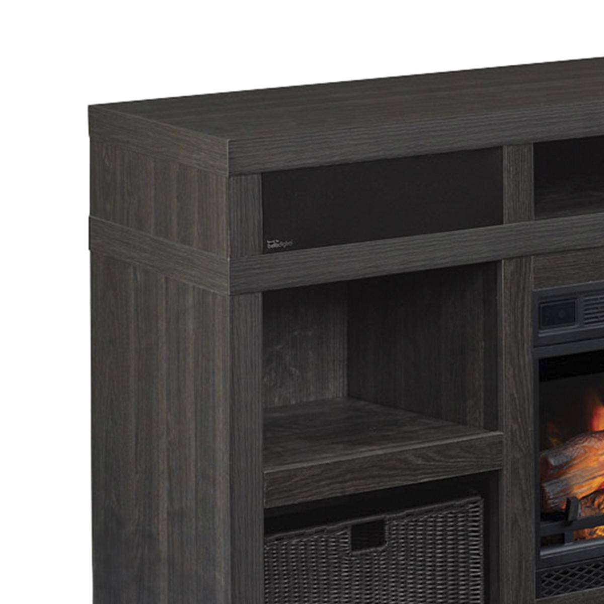 Fireplace with soundbar Fresh Fabio Flames Greatlin 64" Tv Stand In Black Walnut