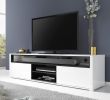 Fireplace with soundbar Unique High Gloss Tv Unit White with soundbar Shelf 2 Cupboard