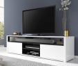 Fireplace with soundbar Unique High Gloss Tv Unit White with soundbar Shelf 2 Cupboard