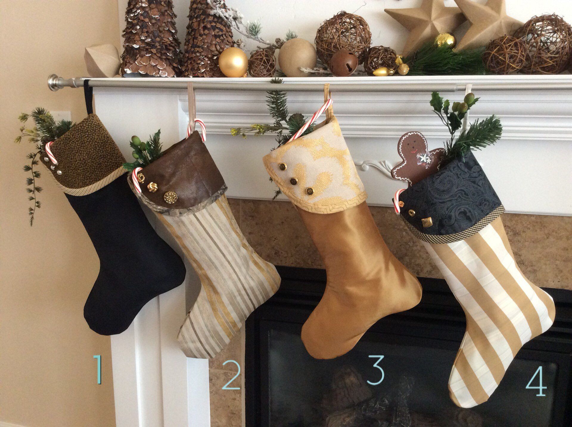 Gold and Black Christmas Stockings Modern Stockings 30b50ddc04d aeee367c9749f