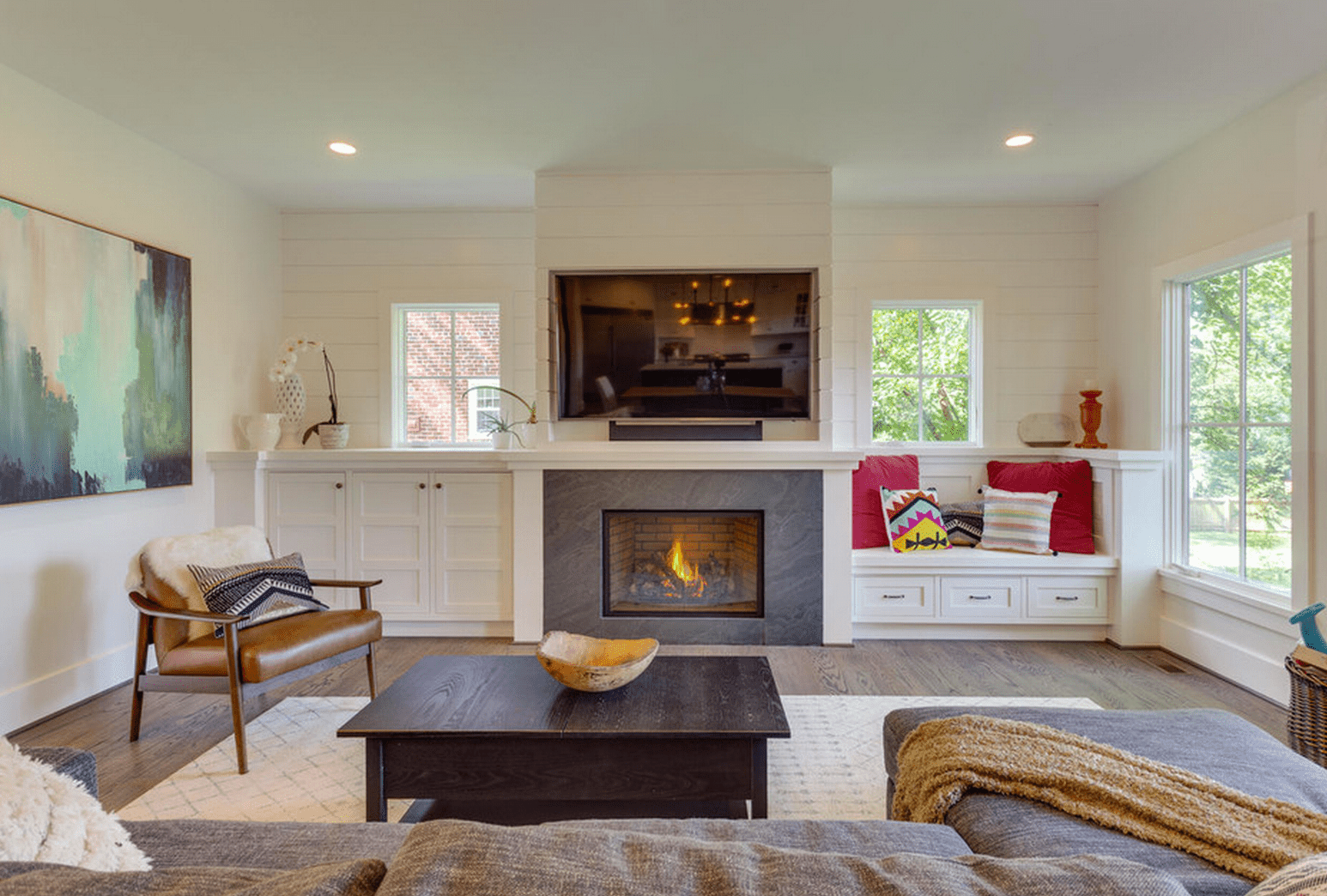 Fireplace with Windows On Both Sides Fresh Beautiful Living Rooms with Built In Shelving