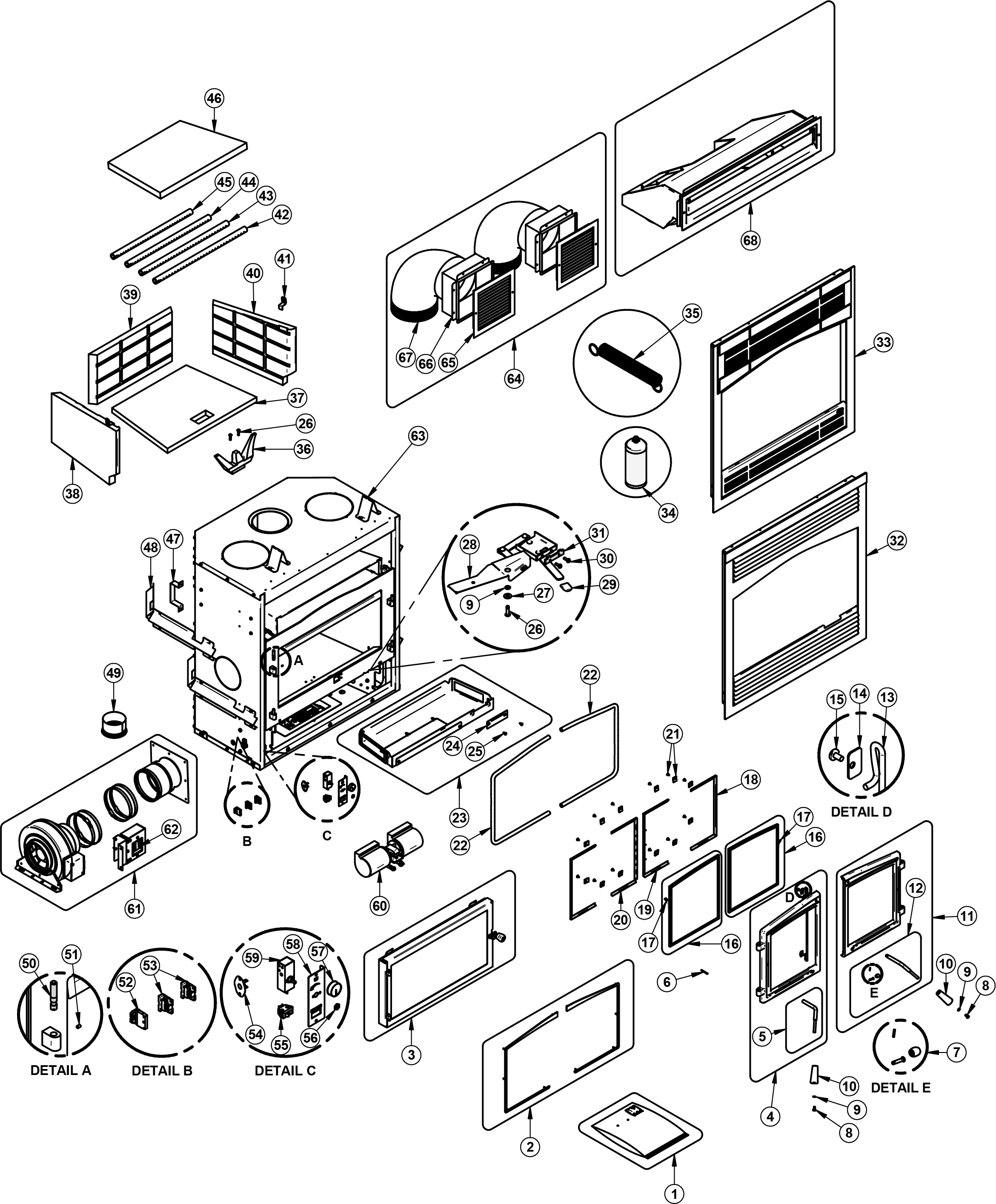 Fireplace Xtrordinair Parts Awesome Replacement Parts List Osburn