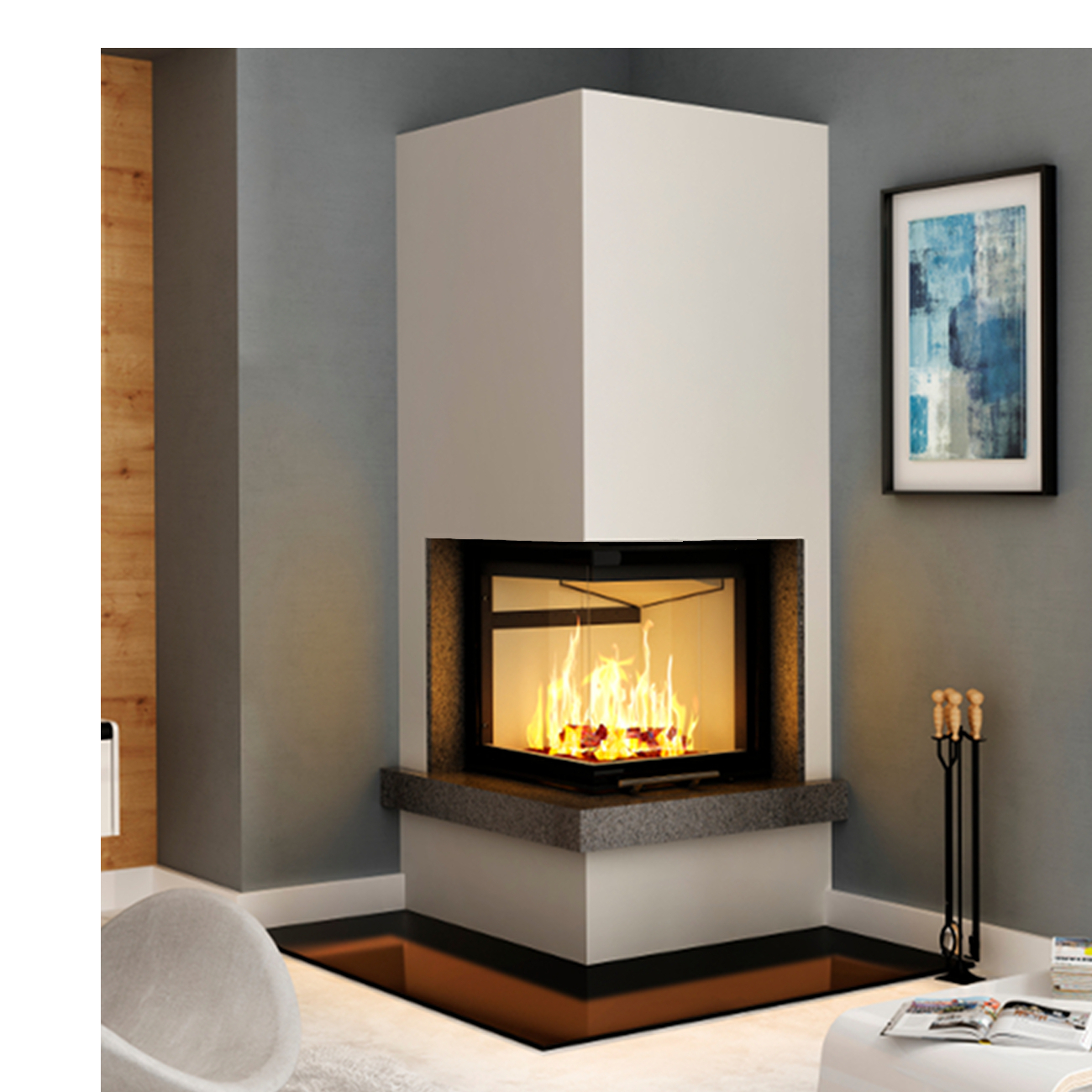 Fireplaces Etc Inspirational Kaminbausatz Imperial Smart 2lth 7kw Eckkamin Links Hebetür