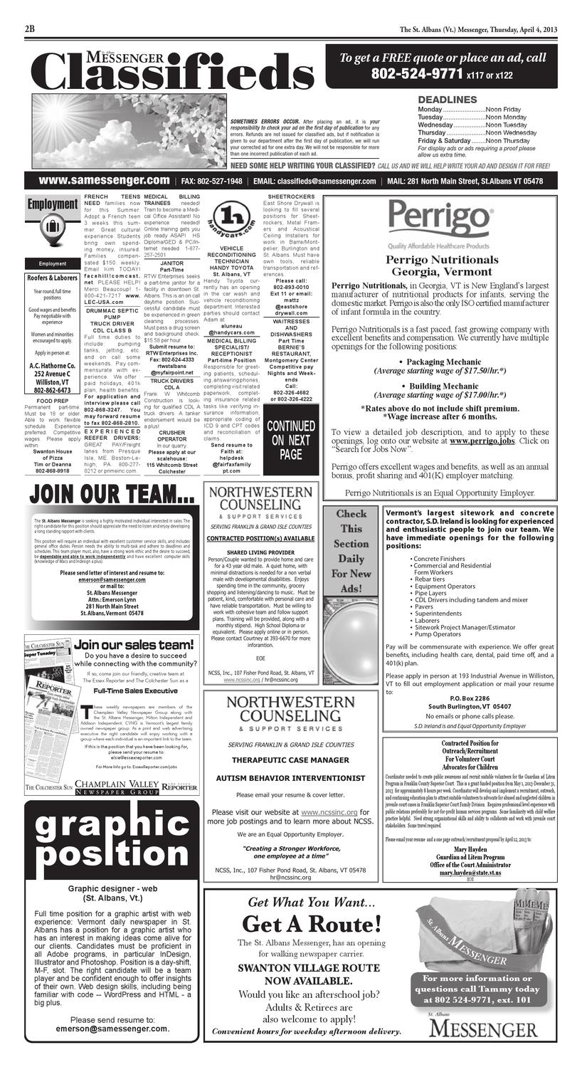 04 04 13 Classifieds by St Albans Messenger issuu page 1