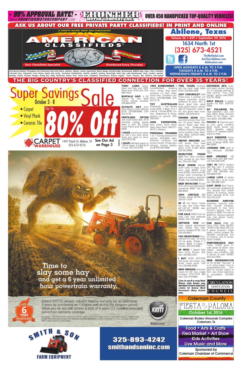 American Classifieds Abilene 09 29 16 by American page 1
