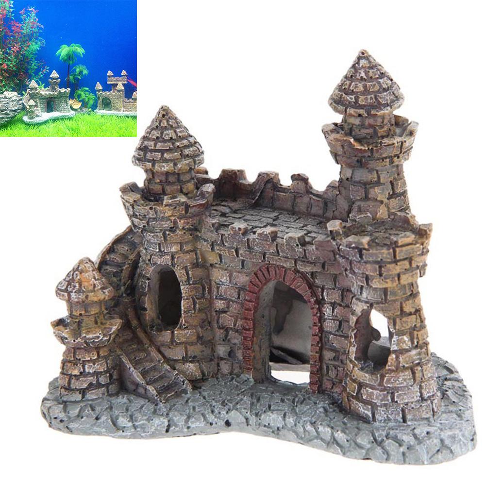 Fish Tank Fireplace Luxury 2019 Resin Cartoon Castle Aquariums Decorations Castle tower ornaments Fish Tank Aquarium Accessories Decoration From Chenyuanfei $5 78