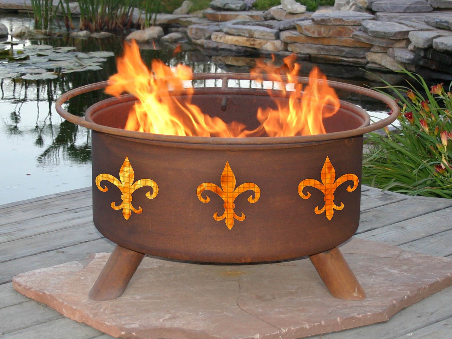 Fleur De Lis Fireplace Screen Fresh Fleur De Lis Logo Steel Wood Charcoal Fire Pit – Yardify