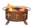 Fleur De Lis Fireplace Screen Unique Fleur De Lis Logo Steel Wood Charcoal Fire Pit – Yardify