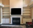 Floating Fireplace Beautiful Fireplace Built Ins with Shaker Doors Stain Countertops