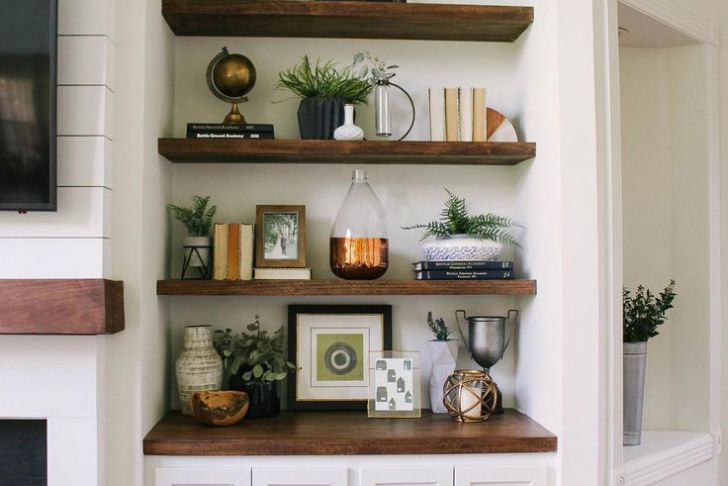 Floating Shelves by Fireplace Inspirational Styling the Floating Shelves In Our Modern Farmhouse