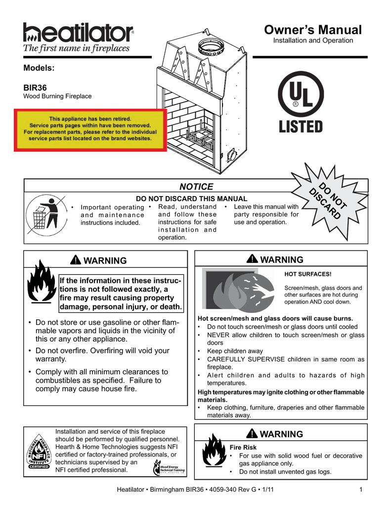 Install Manual Hearth & Home Technologies 1 e134b091aa290c0d fa ec